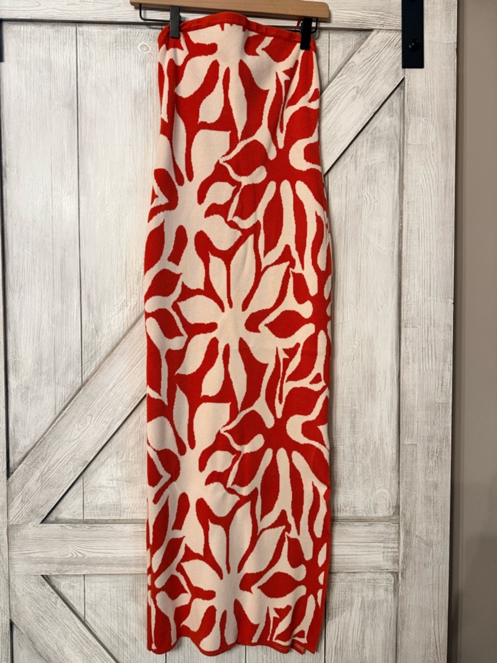 House of Harlow 1960 Red and Cream Knit Maxi dress